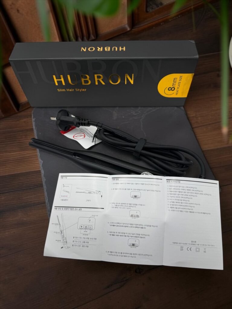 HUBRON 슬림 고데기 본체와 전원 코드 사용설명서 구성품