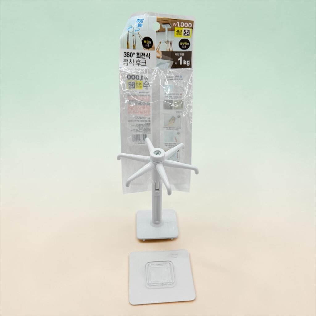 360도 회전식 접착 후크 제한하중 1kg 제품 표시